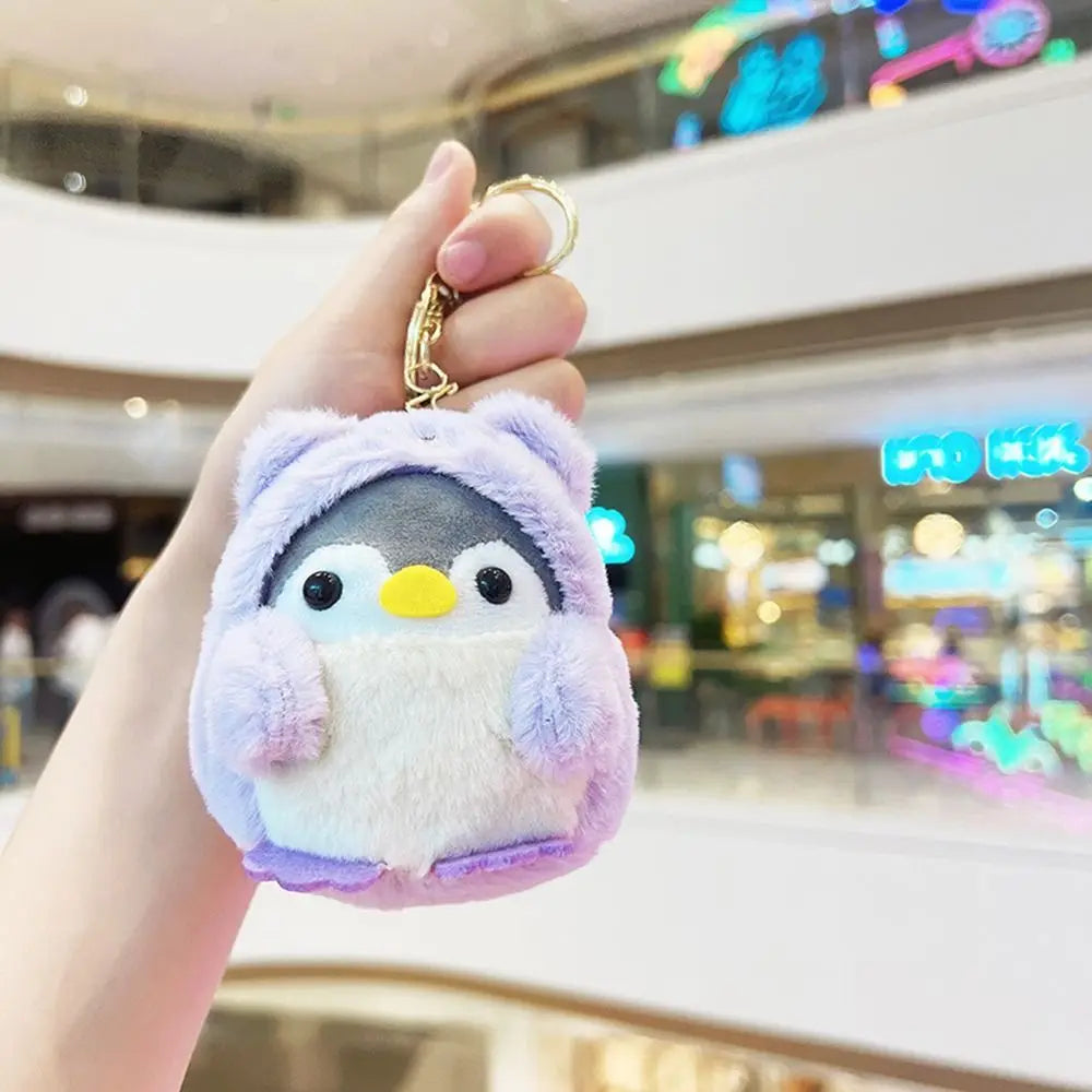 Cute Penguin Plush Key Ring Tourist Hat Penguin Keychain For Girls Gifts Creative School Bag Keychain