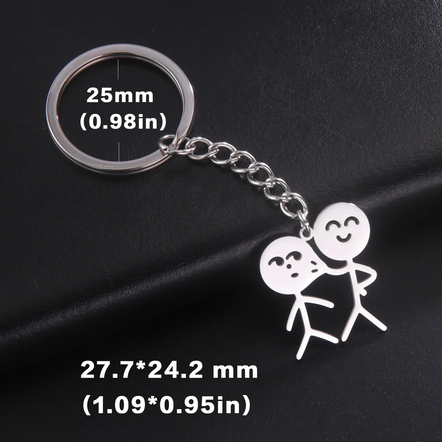 Teamer Funny Middle Finger Stickman Keychain 2025 Cute Trend School Bag Car Key Pendant Couple New Trinket Gift Keyring