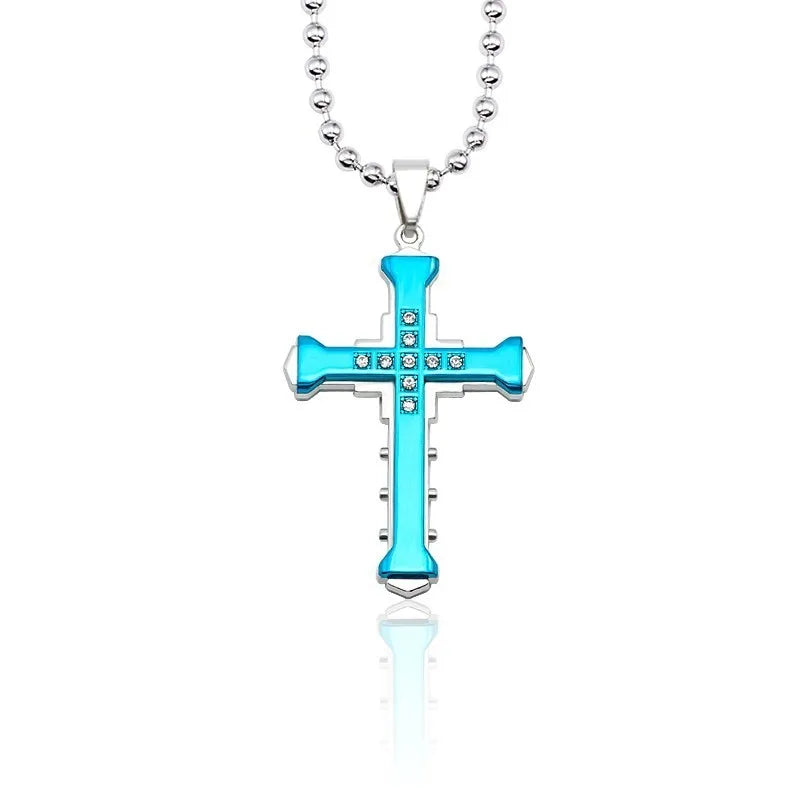 ヴィンテージクロスネックレス メンズ レディース トレンディなクロスペンダント 象嵌ジルコンチョーカーネックレス パーティージュエリー 彼氏へのギフト