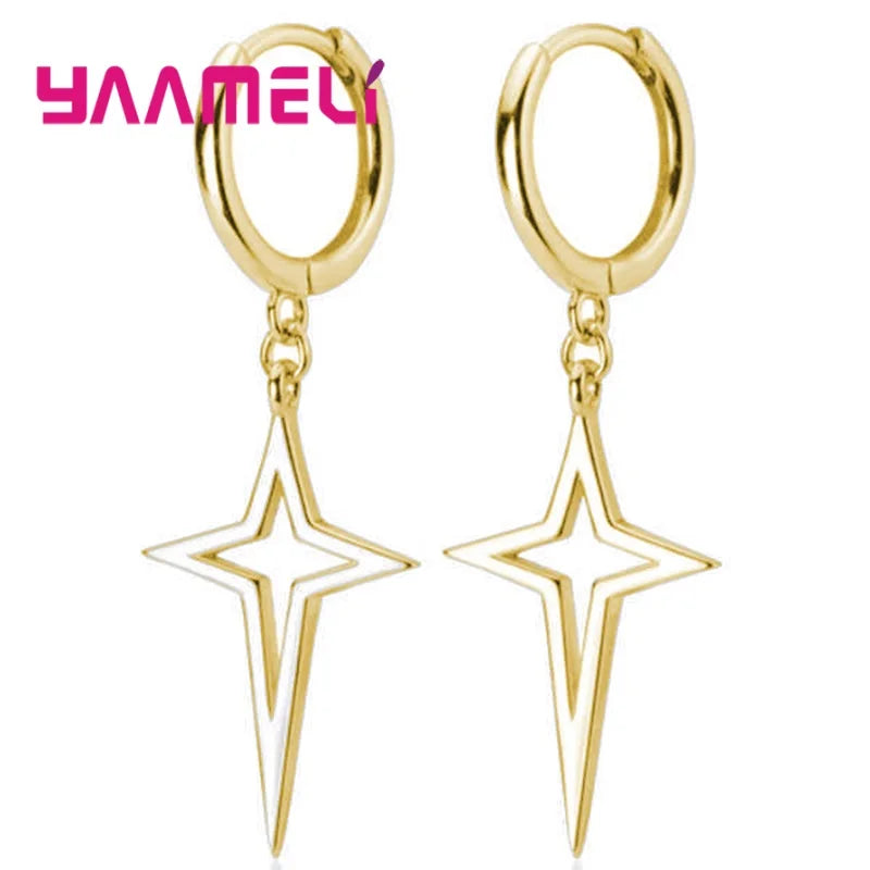 パンク 925 スターリングシルバー 幾何学模様 クロス ペンダント ドロップピアス レディース メンズ ウェディング パーティー ファッション ジュエリー ギフト アクセサリー