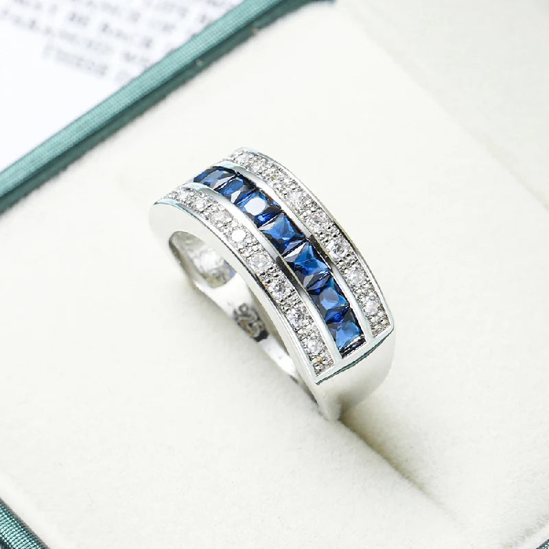 Fashion Ring for Men Women 925 Silver Jewelry with Zircon Gemstone Finger Rings Wedding Bridal Party Hand Accessories Wholesale