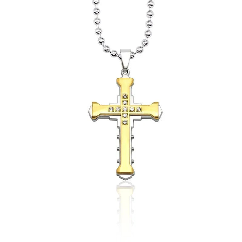 ヴィンテージクロスネックレス メンズ レディース トレンディなクロスペンダント 象嵌ジルコンチョーカーネックレス パーティージュエリー 彼氏へのギフト