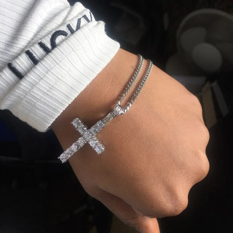 ヒップホップクロスペンダントネックレス レディースジュエリー 女性用 ステートメント メンズ アイスアウトチェーン 卸売 ゴールドカラー オムジュエリー HP003