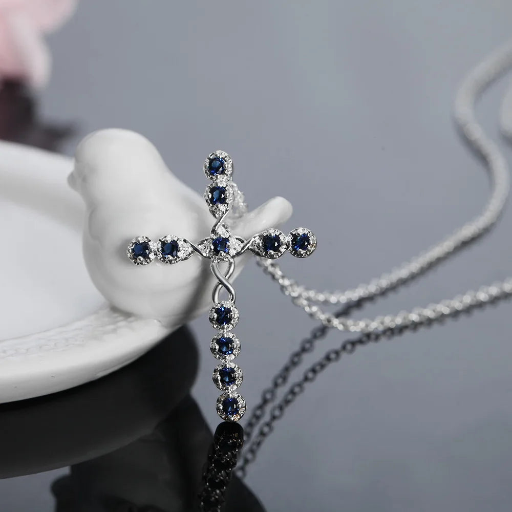 新品 925 シルバー ネックレス クロス ジルコン ペンダントネックレス 宗教的信仰 ジュエリー ギフト