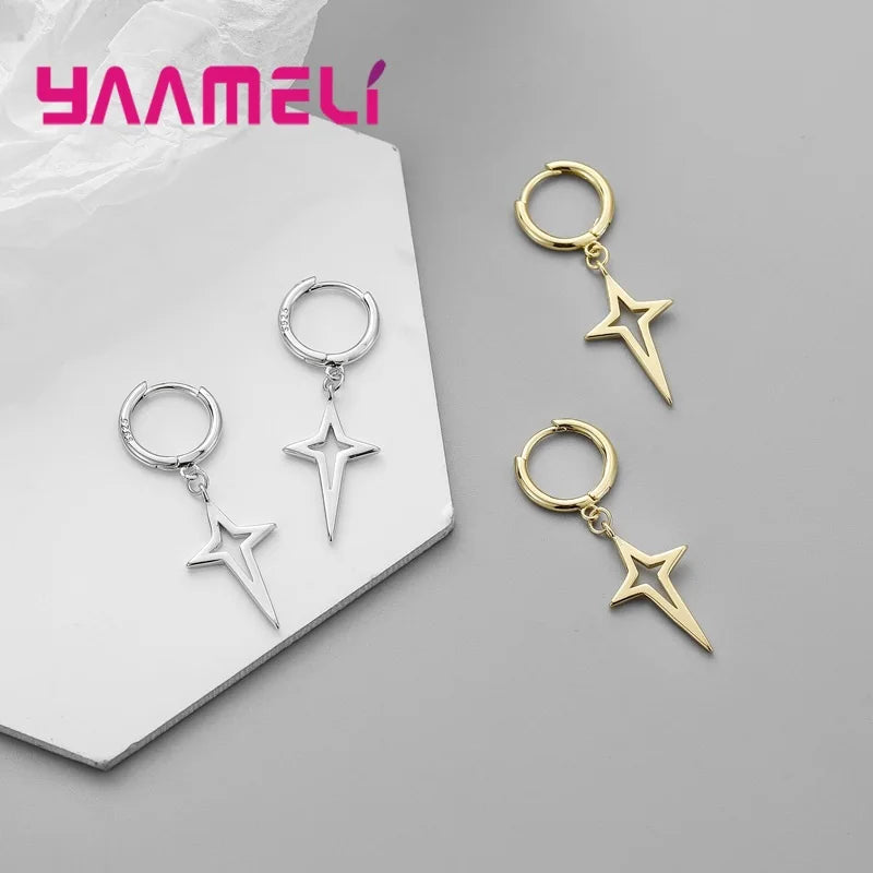 パンク 925 スターリングシルバー 幾何学模様 クロス ペンダント ドロップピアス レディース メンズ ウェディング パーティー ファッション ジュエリー ギフト アクセサリー