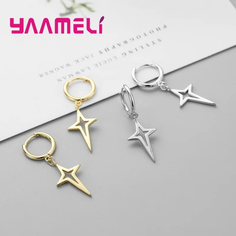 パンク 925 スターリングシルバー 幾何学模様 クロス ペンダント ドロップピアス レディース メンズ ウェディング パーティー ファッション ジュエリー ギフト アクセサリー