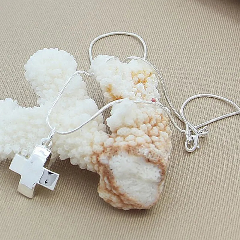 Trendy products 925 Sterling Silver creative cross Necklace for women Fashion Affordable Jewelry Wedding Party Christmas Gifts