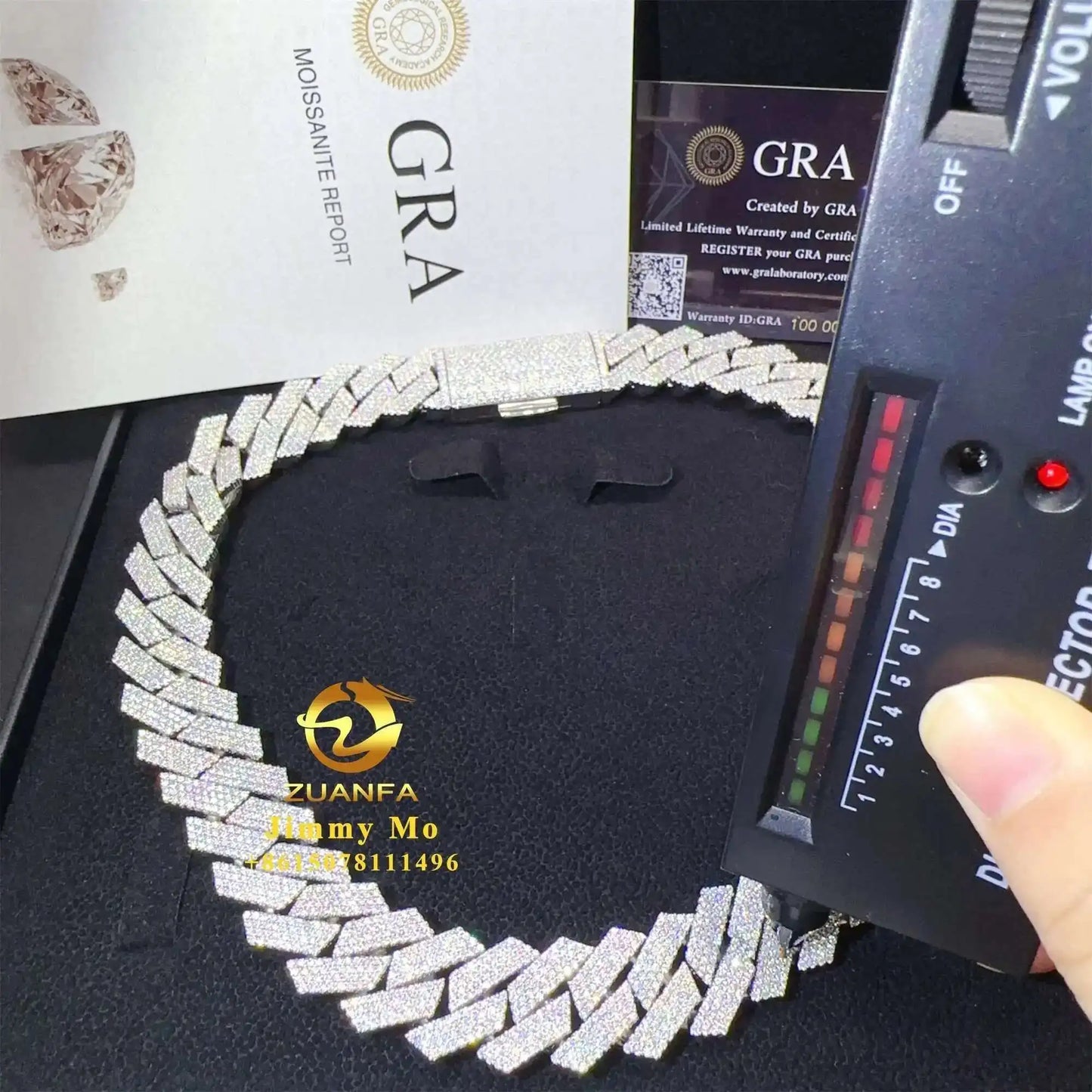 新デザイン ラグジュアリー ビッグガイ ヘビー 925 ソリッドシルバー 19mm 4列 アイスアウト ヒップホップ VVS1 モアッサナイト ダイヤモンド マイアミ キューバンリンクチェーン