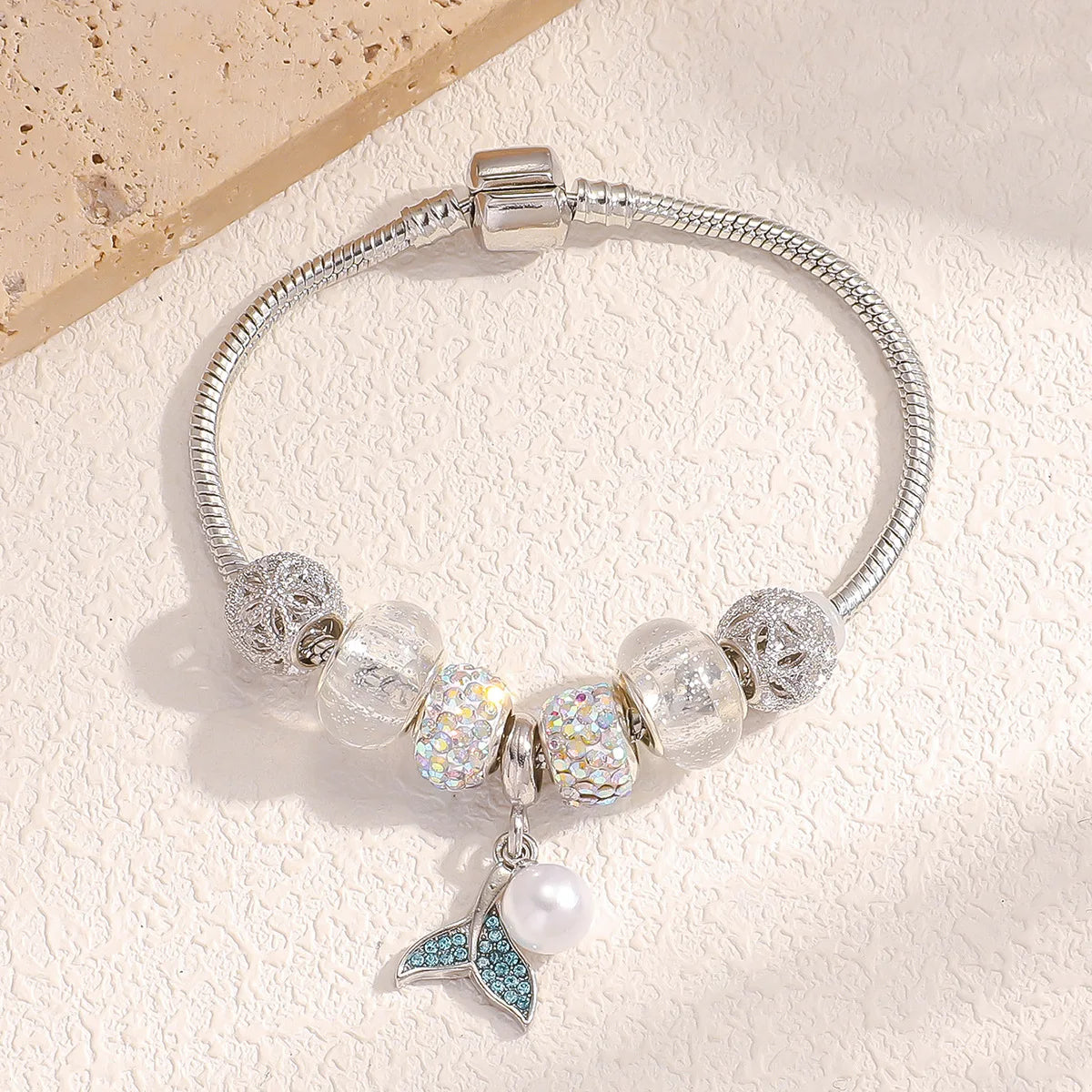 1PC Women's Fashion Multi Element Beaded Love Pan Family Bracelet Jewelry Accessories Daily Dressing Party Holiday Gift -005