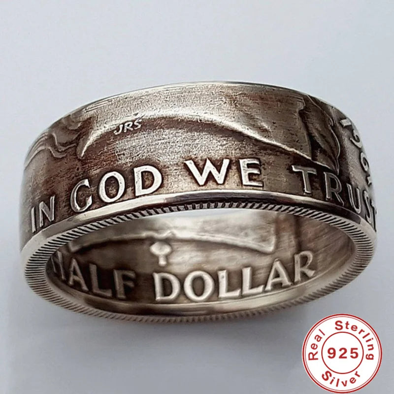 925スターリングシルバーリング タイシルバー ヴィンテージ アンティーク調 クラフトレリーフリング メンズジュエリーギフト