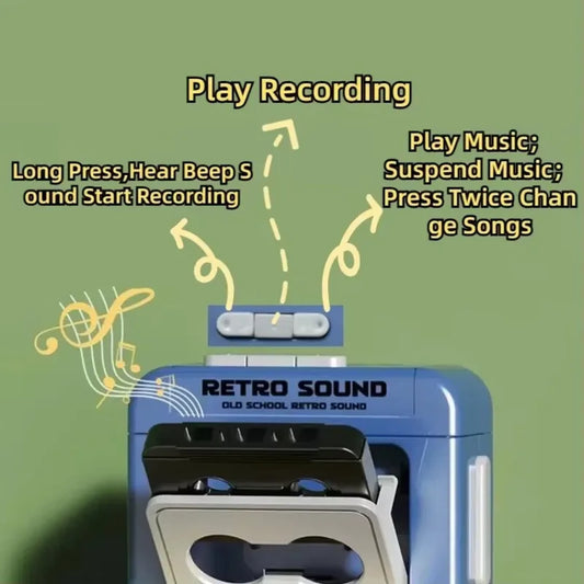 1/2Pcs Retro Recorder Keychain 15S Recorder Cassette Tape Keyring Student Bag Pendant Couple Friends Gift