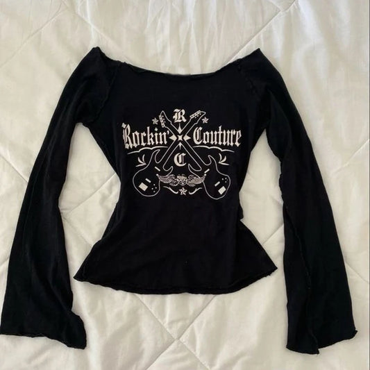 レディース ヒップホップ 90年代 ヴィンテージ パンク Tシャツ 秋 ストリートウェア セクシー ショートスリーブ ゴシック スリム クロップトップ ホットガール カジュアル フェム Tシャツ y2k