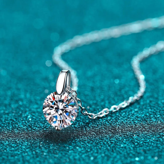 KNOBSPIN D VVS1 Moissanite Necklace Diamond Pandent 1-3ct GRA Certified s925 Sterling Silver 18k Necklaces for Women Dainty Gift