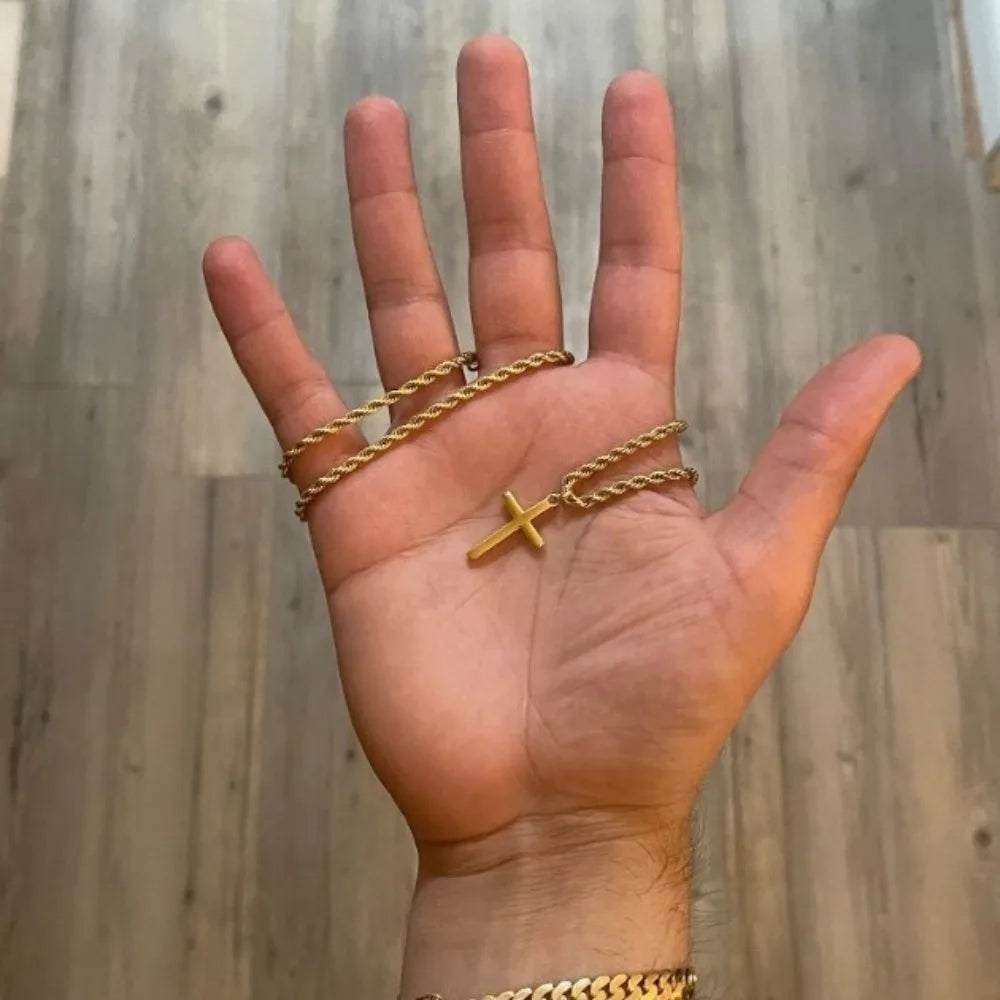 メンズクロスペンダントネックレスファッションメタルペンダントアクセサリーパーティージュエリー