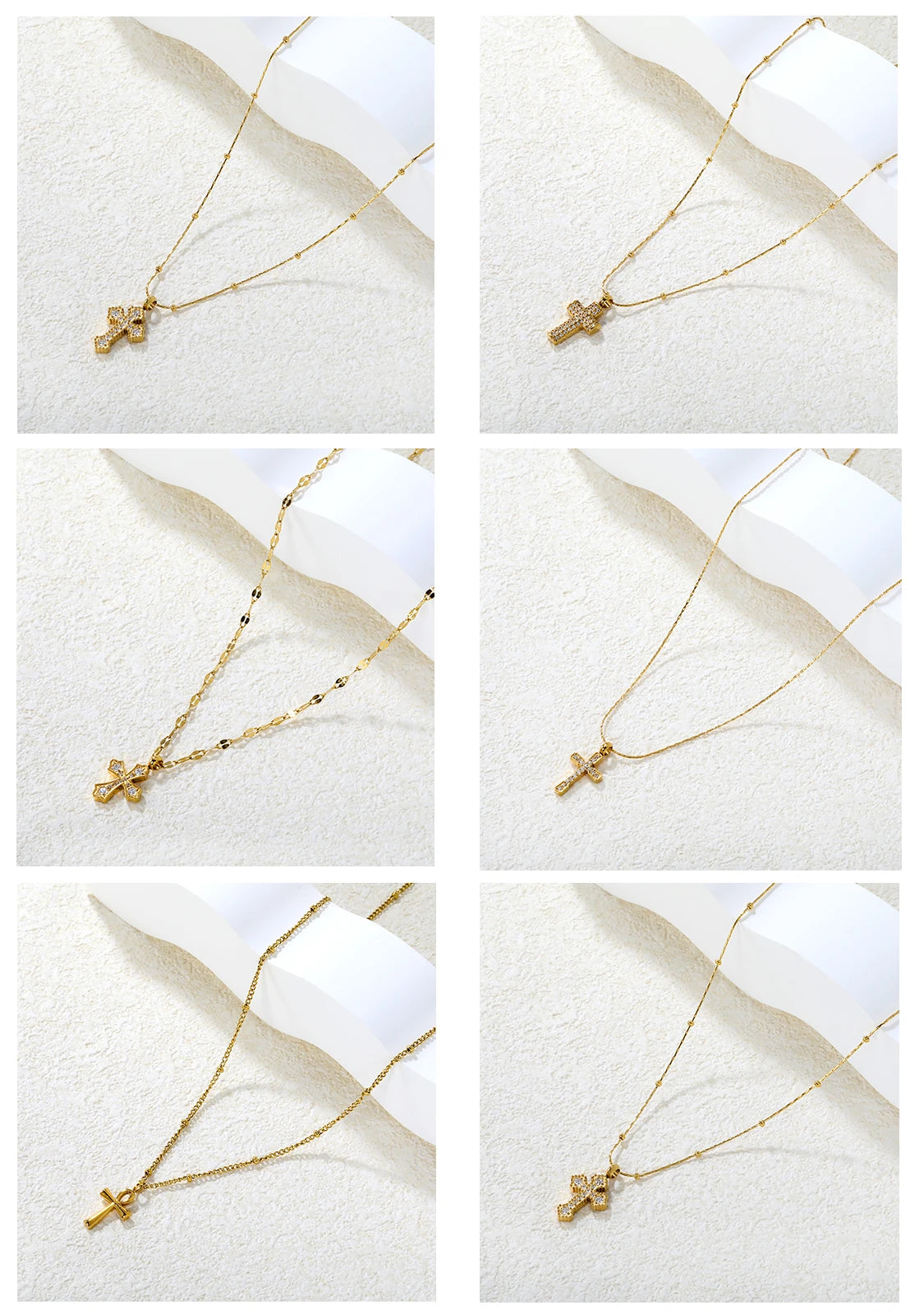 2025 新しいクラシック クロス ネックレス。男性と女性の両方にパーソナライズされたクリエイティブ デザイン。金メッキのステンレス スチール製。