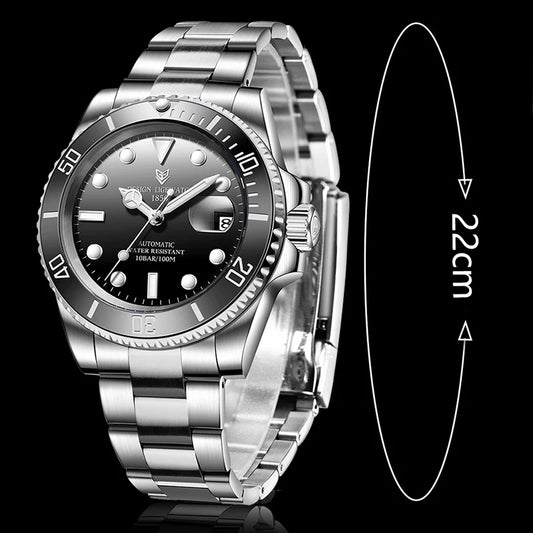 LIGE Top Brand Luxury Mechanical Man Watch Fashion Casual Sports Automatic Watches for Men Stainless Waterproof Tourbillon Clock