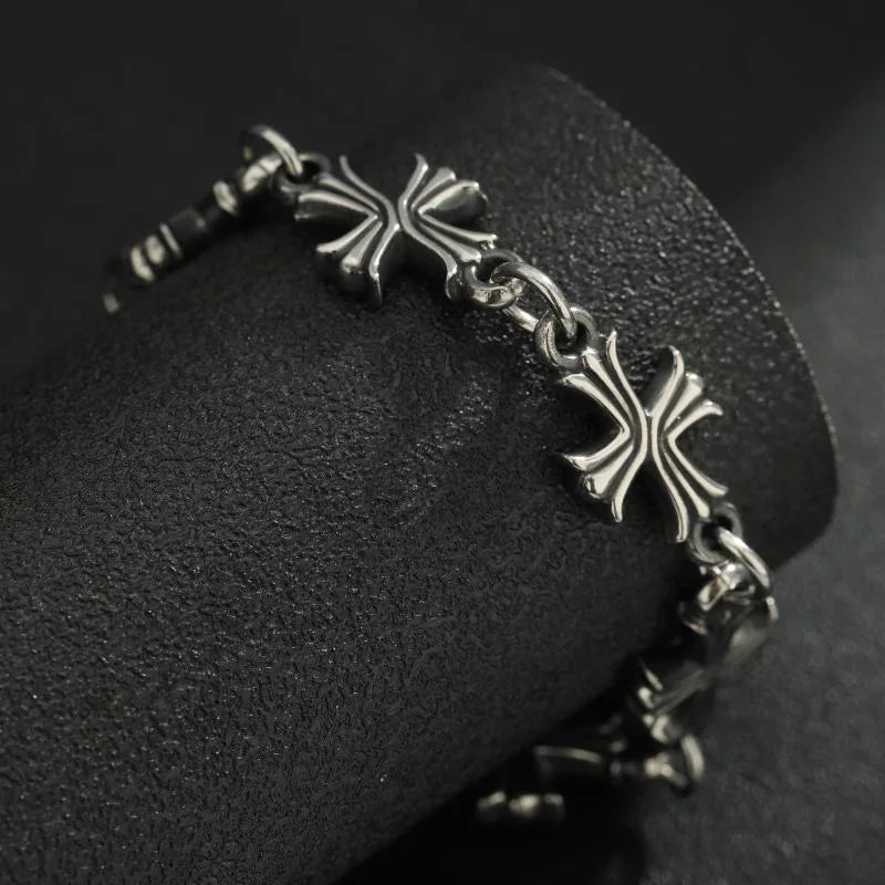 パンクチェーンとクロスネックレス、男女兼用、ヒップホップクロス、トレンドジュエリー、プレミアム鎖骨チェーン、ゴシックブレスレット、Y2Kアクセサリー