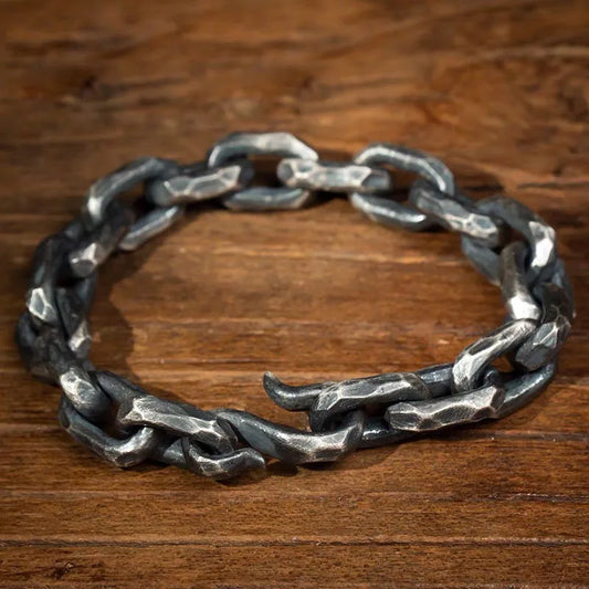 ヴィンテージ メンズ シルバーカラー ブレスレット ヘゲモニー ファッション ホイップチェーン ボールドブレスレット ヒップホップ アクセサリー ギフト