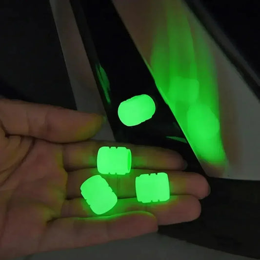 Luminous Valve Caps Fluorescent Glow-in-the-Dark Tire Valve Plugs for Cars Motorcycles Bikes Wheel Hubs Decorative Hub Covers