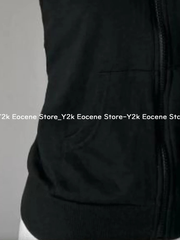 Y2K サブカルチャー スカルプリント ジップカーディガン 半袖 レディース 日本製 スリムフィット ストライプ パーカー カジュアル トップス ファッション ストリートウェア