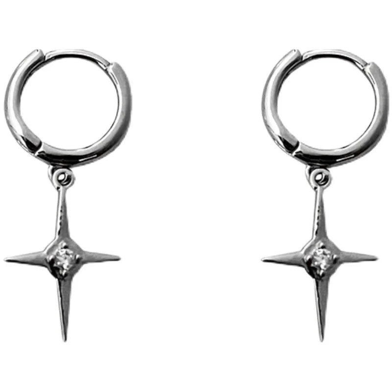 新しいトレンディなシルバーの高級クロスイヤリング、パーソナライズされた気質、ファッショナブルな高級イヤーバックルジュエリーアクセサリー