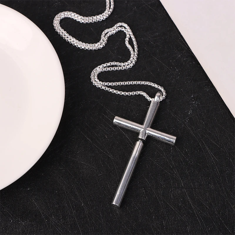 1PCS メタルクロスネックレス メンズ ファッション ジュエリー ペンダント EDC ガジェット 男性 女性 ギフト マルチツール