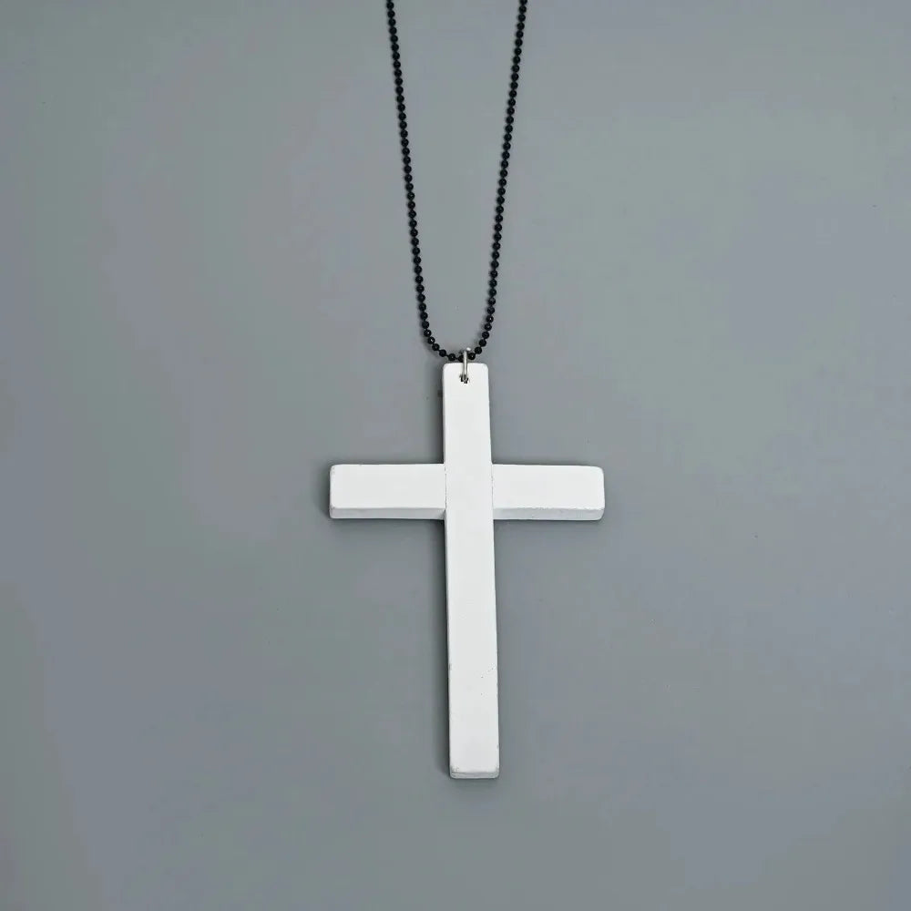 ファッションパンクゴシックウッドクロスペンダントネックレスレディースメンズハロウィンヴィンテージブラックヒップホップY2Kアクセサリーパーティージュエリーギフト