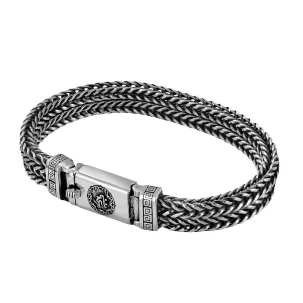 S925スターリングシルバー手編みメンズブレスレットファッショントレンド個性中国風レトロクリエイティブジュエリー絶妙なギフト