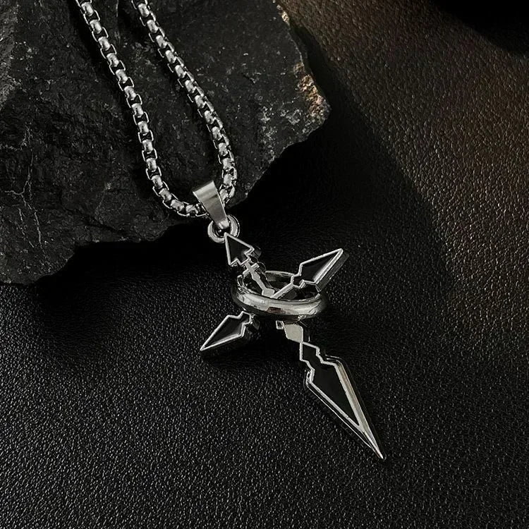パンクゴシックメンズネックレスヴィンテージメンズネイルシェイプクロスペンダントネックレスジュエリーニューファッションデザインパーソナリティY2Kチョーカー