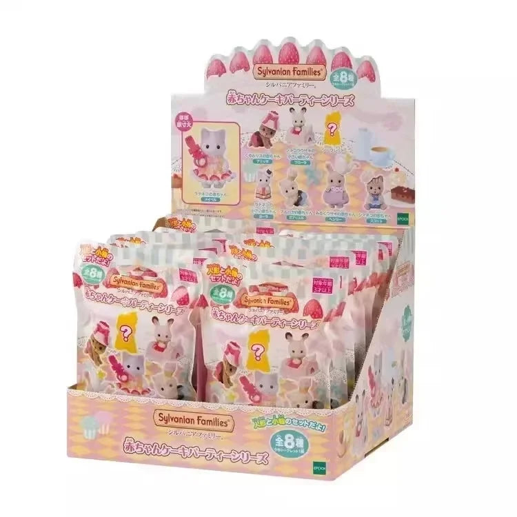 Sylvanian Families Baby Shopping Cake Party Forest Custom Blind Box Baby Mini Toys Kawaii Ternurines Collection  Birthday Gift