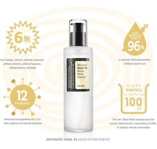 COSRX Advanced Snail 96 Mucin Power Essence 100ml Face Care Cream Moisturizing Original Korea Cosmetic