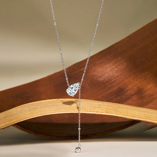 1.5/3Carat Waterdrop Moissanite Pendant Necklace For Woman Gra Certified Pear Cut Solitaire Diamond Drop Neckchain S925 Silver
