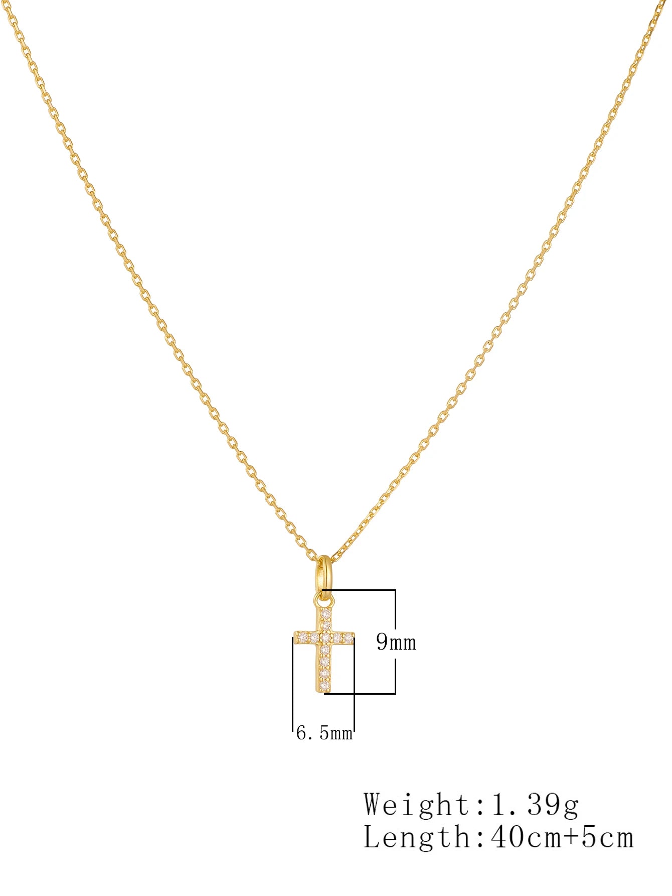 ファッションジュエリー シンプル クロスペンダント チェーン チョーカーネックレス 18Kゴールドメッキ 925スターリングシルバーネックレス レディース メンズ