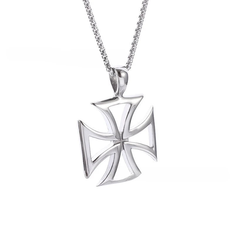 メンズネックレス 中空メタルクロスペンダント パーソナライズされたナイトテンプルファッションジュエリーアクセサリーギフト 誕生日 クリスマスギフト