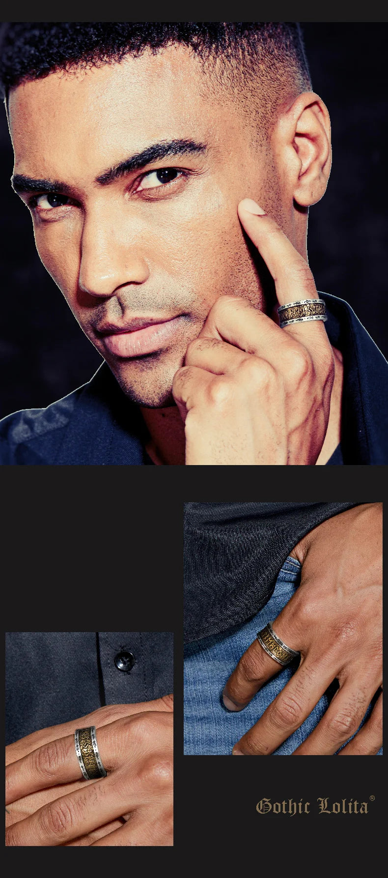 925シルバー 北欧バイキングルーンシルバーリング シルバー溶接銅製ファッションテールリングインデックスリングジュエリー