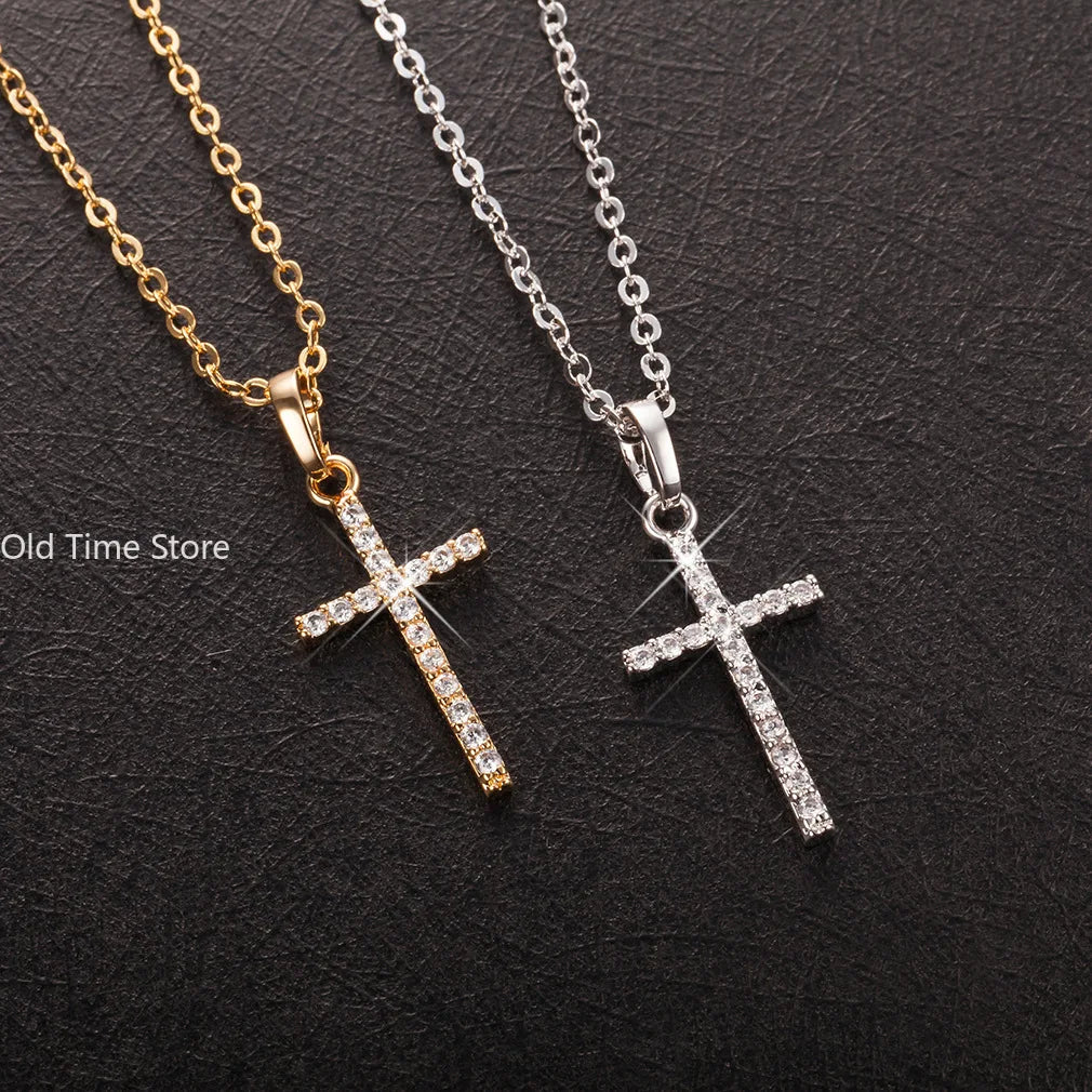 女性へのギフトクロスネックレス - ゴールドメッキクロスネックレス レイヤードスモールサイドネックレス レディースファッションジュエリー