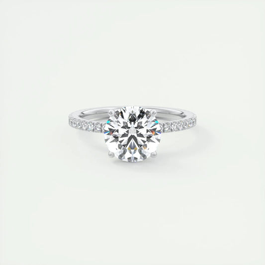 Classic 925 Sterling Sliver Engagement Wedding Promise Ring 8mm 2 Carat Round D-E Moissanite Finger Rings for Women Fine Jewelry