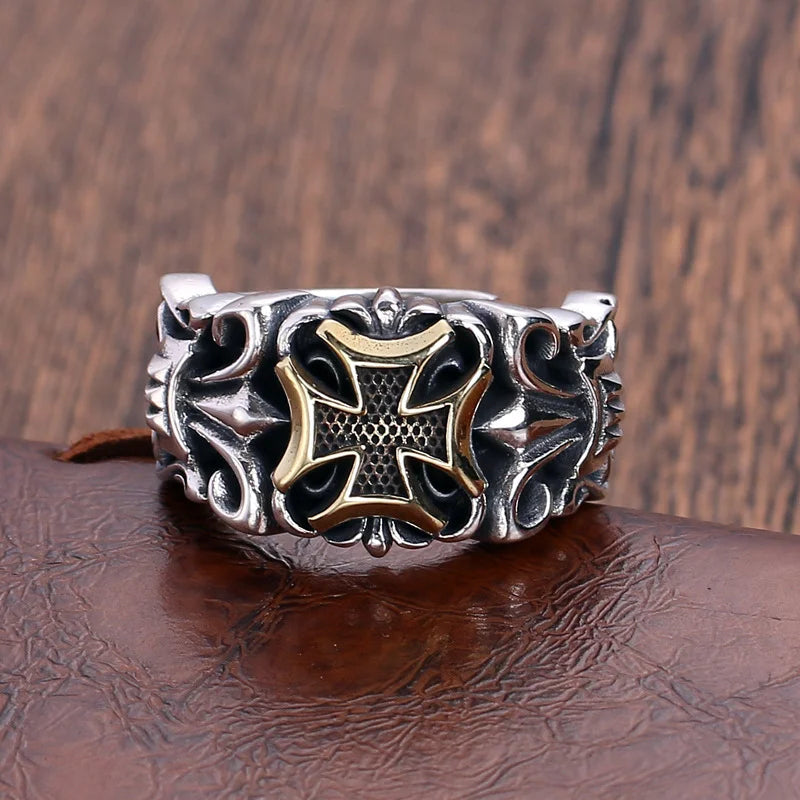 Men's Cross Ring, Adjustable, Unisex, Fashionable, Trendy