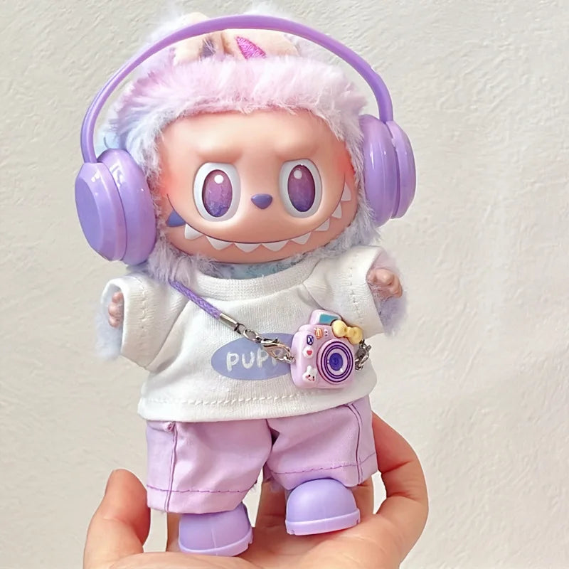 [No doll]For 17cm labubu Cute Decoration Little Cloths v1/v2/v3 baby clothes cool sweater doll can be worn for labubu accessorie