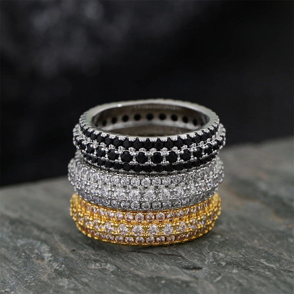 925スターリングシルバーリングインレイクリスタルジルコニウムラウンドリングストーンメンズ＆レディースラグジュアリーシンプルファッションギフトジュエリー