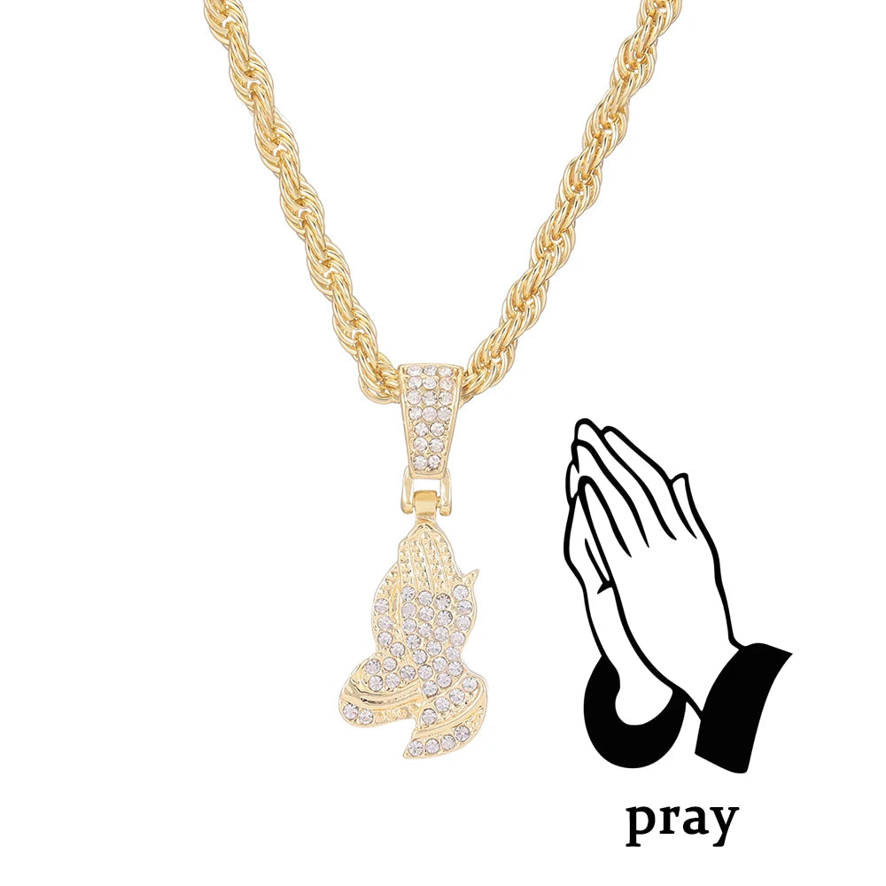 メンズ レディース ヒップホップ クロスペンダントネックレス 4mmジルコン テニスチェーン付き アイスアウト 絶妙なキラキラジュエリー ファッション トレンディ クリエイティブ