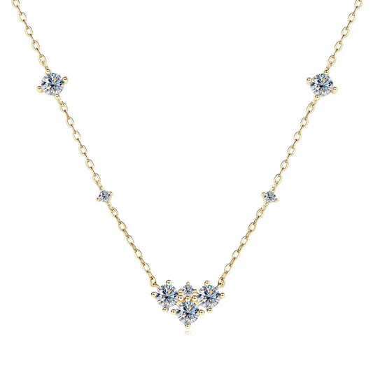 RAPRGOLD GRA Certified Full Round Moissanite Diamond Pendant Necklace for Women S925 Sterling Silver Fine Jewelry Gift Collares