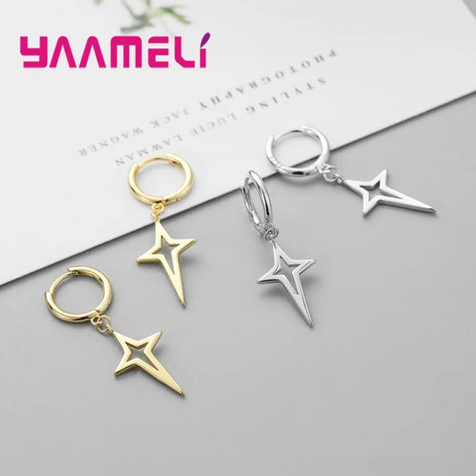 パンク 925 スターリングシルバー 幾何学模様 クロス ペンダント ドロップピアス レディース メンズ ウェディング パーティー ファッション ジュエリー ギフト アクセサリー