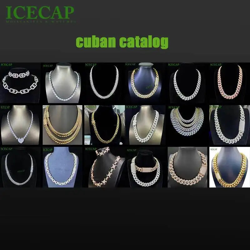 925スターリングシルバー 20mm アイスアウト キューバンリンクチェーン ヒップホップ メンズ アイスアウト キューバンリンクチェーン フルダイヤモンド モアッサナイト ネックレスチェーン