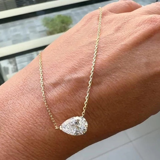 1/3carat Waterdrop Solitaire Moissanite Pendant Necklace with certificate 925 Sterling Silver Pear Cut Diamond Neckchain Woman