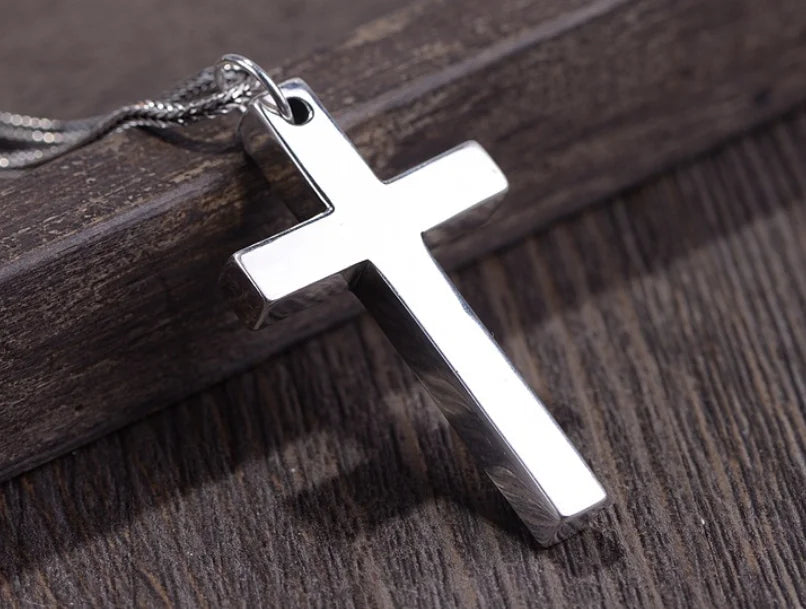 Real Solid 925 Silver Cross Pendant for Men Women Minimalist High Polished Fashion Classic Jesus Christian Prayer Jewelry