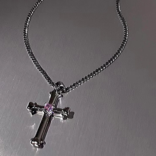 ファッション 原宿 ゴス パンク クロスペンダントネックレス メンズ レディース ヒップホップ ヴィンテージ Y2K 鎖骨チェーン ジュエリー アクセサリー ギフト