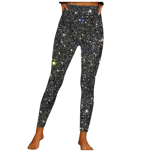 Women Sequin Leggings High Waist Bottoming Trousers Fashion High Waist Party Nightclub Leggings Sexy Ladies Slim Long Pants