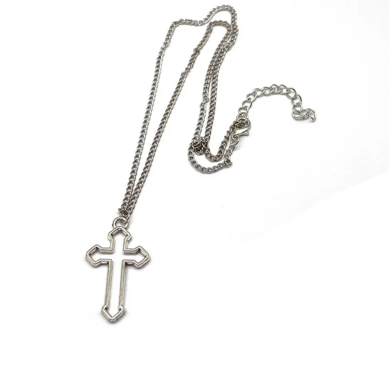 新しいクロスペンダントネックレスパンクパーソナリティヒップホップシンプルメンズとレディースレトロネックレス卸売ネックジュエリー