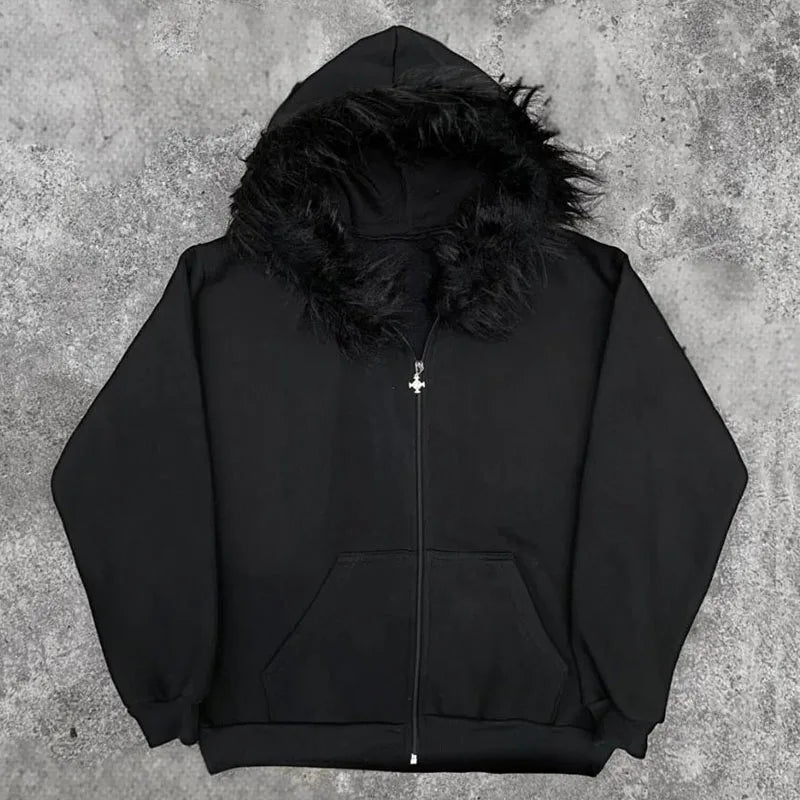 ヨーロッパとアメリカのスタイルのイースターの男性と女性の豪華なエッジの装飾ジャケット、クロスウィングパターンがプリントされていますパンクY2K